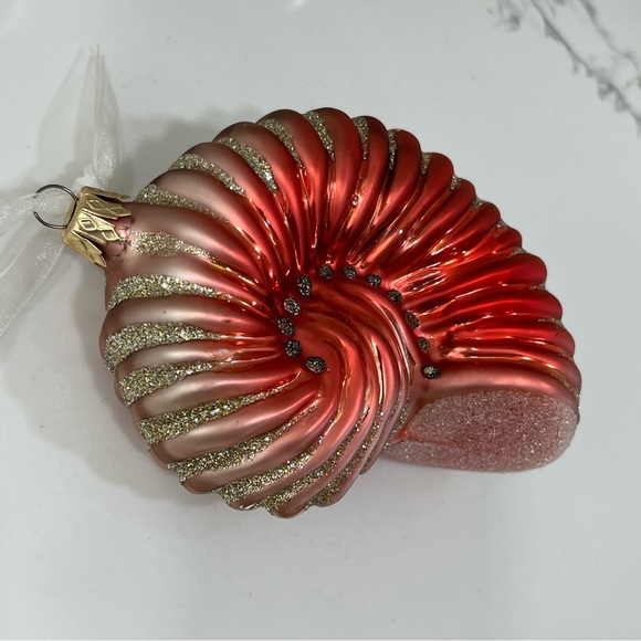 CONCH SHELL Glass Ornament Home Decor Poland NORDSTROM HOME Year Around - Picture 3 of 8